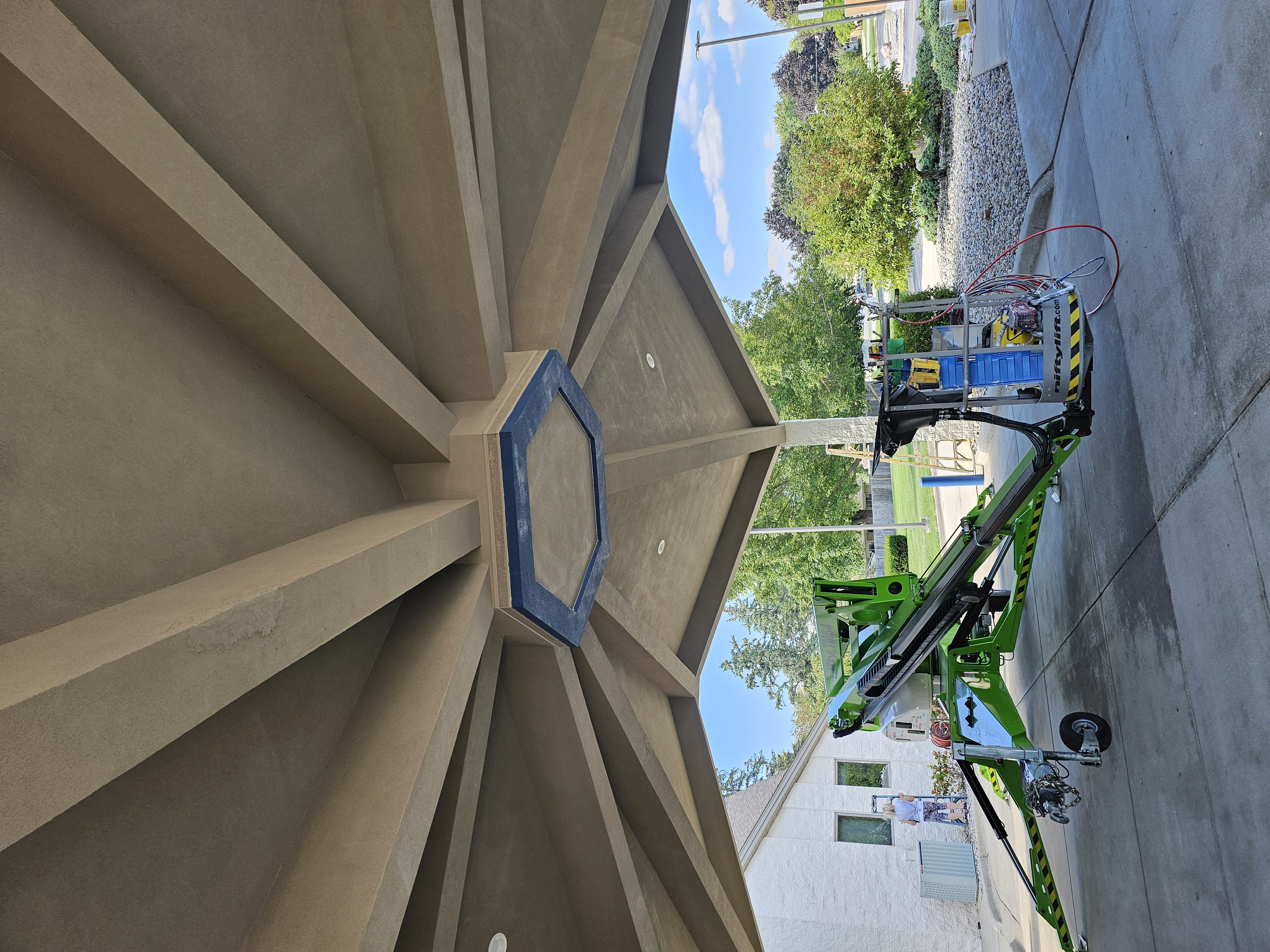 Commercial painting with lift